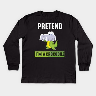 Pretend im a Crocodile Kids Long Sleeve T-Shirt